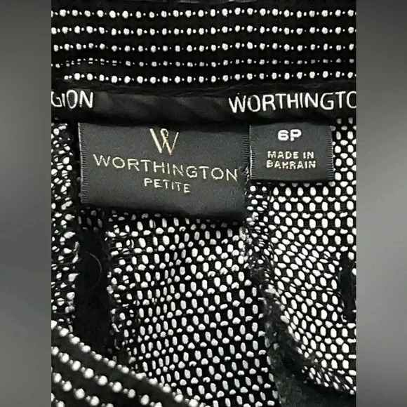 Worthington Petite Stretch Ankle Pants Black Polka Dot Size 6 - Picture 9 of 11
